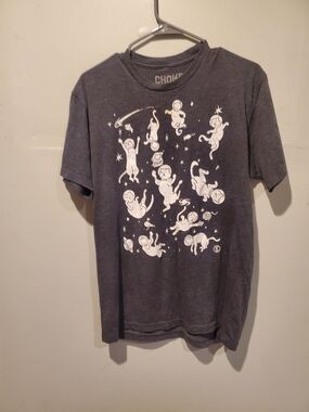 Choke Astronaut Cats Graphic Tee - Charcoal